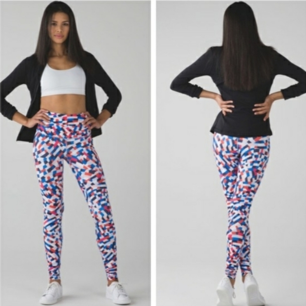 Lululemon Wunder Under Pant Hi-Rise Capoeira Multi Confett Yoga Gym Size 4